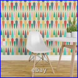 Peel-and-Stick Removable Wallpaper Retro Mid Century Vintage Pattern Colorful