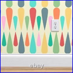 Peel-and-Stick Removable Wallpaper Retro Mid Century Vintage Pattern Colorful