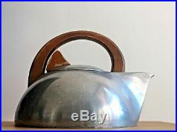 Piquot Ware Stove Kettle With Wooden Handle Mid-Century Modern Retro Vintage