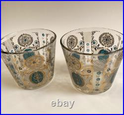 RARE Georges Briard Glass Ice Buckets, Vintage Set of 2, Beautiful, Ships Fast