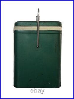 RARE HTF Vintage Mid Century 1960's Coleman Green Diamond SnowLite Metal Cooler