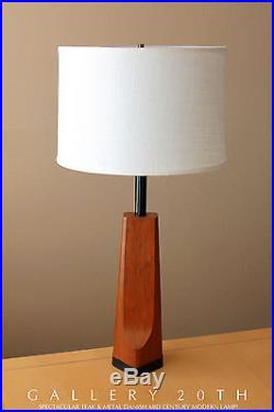 RARE! MID CENTURY DANISH MODERN TEAK LAMP! Eames Retro Table Vtg 50s Atomic Home