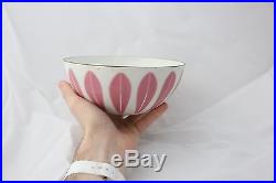 RARE Vintage Cathrineholm Pink Lotus Enamelware Bowl 3 Height No Reserve
