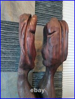 RARE Vintage Mid Century Modern art WITCO embracing couple GNOMIES statue MCM