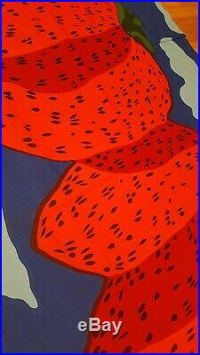 RARE Vintage Mid Century retro Marimekko Mansikkavuoret 1971 strawberry fabric