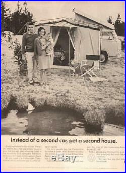 RARE Vtg 1970s OEM VW Volkswagen Westfalia Type 2 Van Bus Drive Away Side Tent
