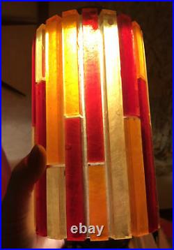 RETRO Modern MIDCENTURY Vtg HANGING SWAG Lamp Light Colorful Lucite Cubism