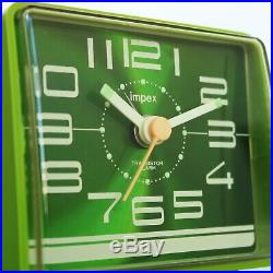 RHYTHM 7RA082 Vintage Alarm CLOCK Mantel Mid Century RARE Collectors Item RETRO