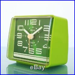RHYTHM 7RA082 Vintage Alarm CLOCK Mantel Mid Century RARE Collectors Item RETRO