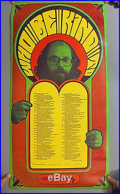 Rare Antique 1967 Allen Ginsberg Haight Ashbury Blacklight Psychedelic Poster