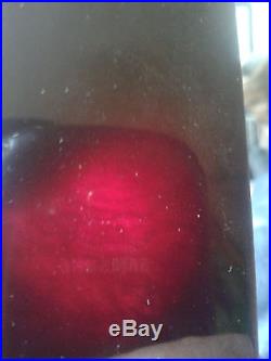 Rare Cherry Red Amber bakelite Faturan half moon clock case gold glitter 135g