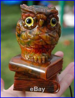 Rare Lamp Owl Catalin Amber 540 grams