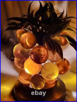 Rare MCM 1960's Lucite Acrylic Balls Tiki Pineapple Lamp Kitch Decor Works! 12