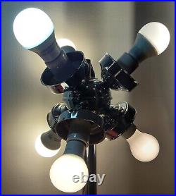 Rare! MCM Atomic Sputnik Chrome Table Lamp 6 Light Mid Century Wow! Read