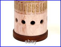 Rare MCM Mid-Century Raymor Bitossi Teak & Ceramic Table Lamps Pair