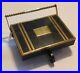 Rare Mid Century Vintage Brass & Metal Rolling Cart Cigarette Match Case Holder