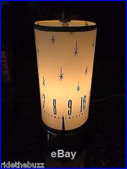 Rare SPARTUS lamp CLOCK mid CENTURY working TIME vintage RETRO atomic NR 665 USA