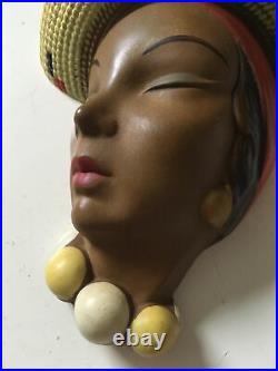 Rare Vintage MID Century Bossons Capri Lady Head Wall Pocket Tretchikoff Era