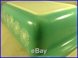 Rare Vintage Pyrex Turquoise Daisy Space Saver Dish Blue Green Gaiety Retro