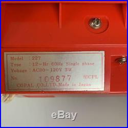 Rare Vintage Red Copal 227 Flip Alarm Clock. MID Century Modern Retro Japan