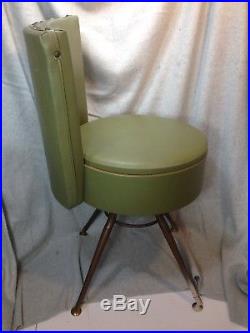 Rare Vintage Retro Mid Century Art Deco Sewing Chair Stool Seat Furniture