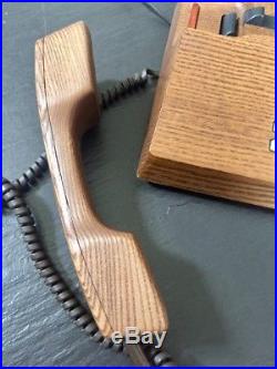 Rare Vintage Retro Mid Century Gfeller Trub Solid Wood Telephone. Working