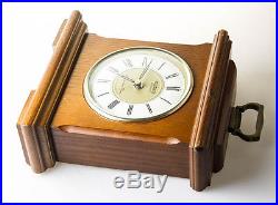 Rare Vintage Seiko Teak Mantel Clock MID Century Danish Modern Retro Antiques