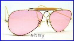 Ray-Ban USA NOS Vintage B&L Aviator 58mm DLX Shooter Rose Changeables Sunglasses