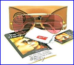 Ray-Ban USA NOS Vintage B&L Aviator Outdoorsman Rose Changeables New Sunglasses