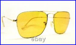 Ray-Ban USA Vintage 70s B&L Aviator 5816 Caravan Ambermatic 12K GF Sunglasses