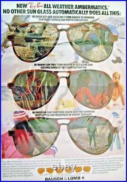 Ray-Ban USA Vintage 70s B&L Aviator 5816 Caravan Ambermatic 12K GF Sunglasses