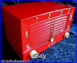 Raytheon Deco radio Mid century beauty Rare RED Original Paint obscure stunner