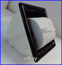 Recessed Black Ceramic Toilet Paper TP Holder Mid Century Modern Vintage Retro