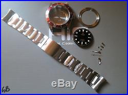 Red 316L Stainless Steel Watch Heritage Black Bay case set For Eta 2824-2
