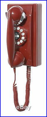 Red Vintage Phone 1950 Retro Wall Mount Classic Mid Century Corded Telephone New