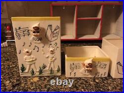 Relco Japan Pixies Elves Wall Hanging Canister Set MCM Kitsch Super Cute HTF