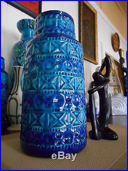 Retro 1960's fat lava vase, vintage Bay West German pottery, mid century modern