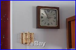 Retro Mid Century Copal Wall Clock, Vintage, Japan, Gold, good condition Rare