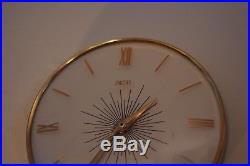 Retro, Mid Century Smith Quartz Wall Clock, Made in England, Gold, Vintage, Mint