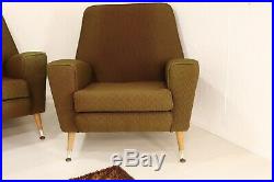 Retro Mid Century Sofa 2 Armchairs 1960s Atomic Style Three Piece Suite Vintage