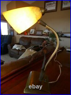 Retro Mid century Fiberglass Gooseneck Lamp Leaves Desk Table 1960's Vintage 18