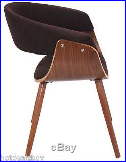 Retro Office Accent Chair Wood Seat Upholstered Vintage Guest Mid Century Modern