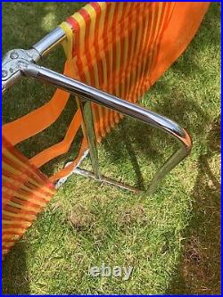 Retro Orange Vintage Sun Loungers VW Camper Beach Chairs 1970 Kitsch
