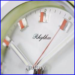 Retro RHYTHM 51113 Vintage Alarm TOP Mid Century Clock CHROME! Collectors Item