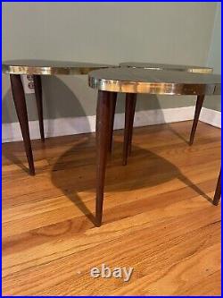 Retro Vintage 3 Mid Century Modern Veneer Coffee Table Side Table Triangular