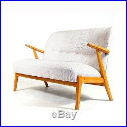 Retro Vintage Danish Design Love 2 Seat Seater Sofa 50s 60s Mid Century Oak Teak