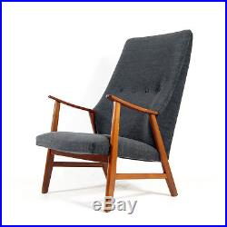 Retro Vintage Danish Teak Easy Lounge Wing Chair Armchair Mid Century 50s 60s