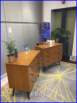 Retro Vintage Mid Century Dressing Table And Matching Chest Of Drawers