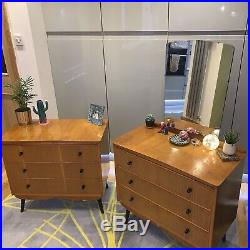 Retro Vintage Mid Century Dressing Table And Matching Chest Of Drawers