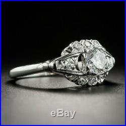 Retro Vintage Mid Century Engagement Wedding Ring 3 Ct Diamond 14k White Gold Fn